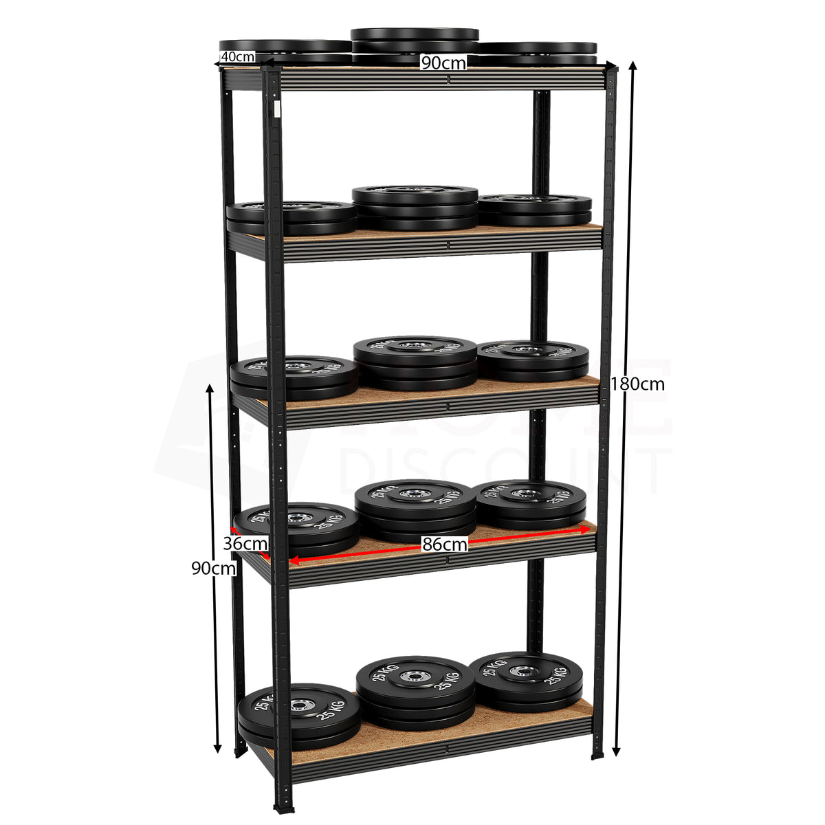 5-Tier Shelf, Large, Black