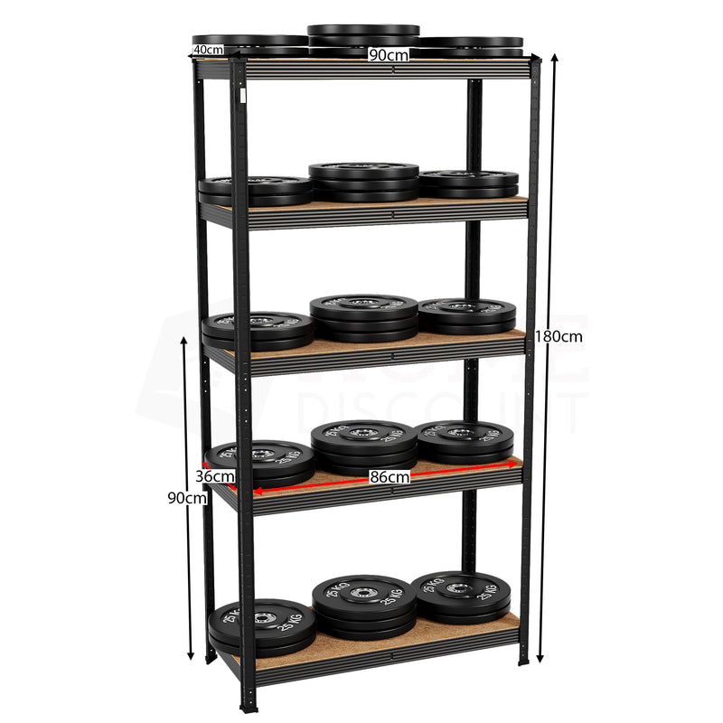 5-Tier Shelf, Large - Black