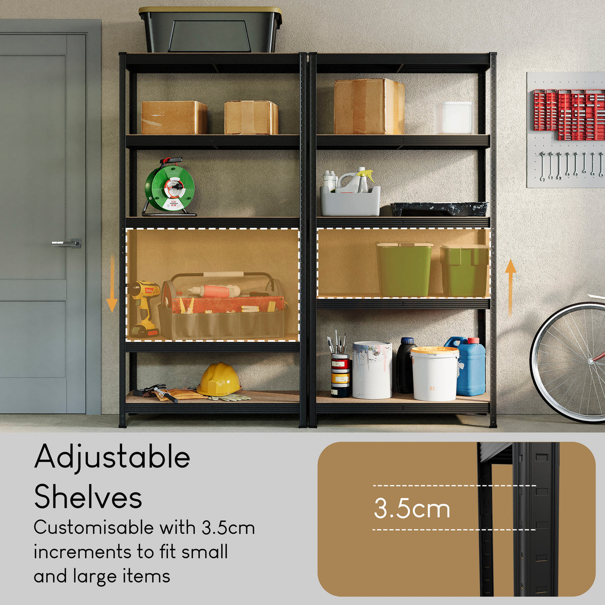 5-Tier Shelf, Large, Black