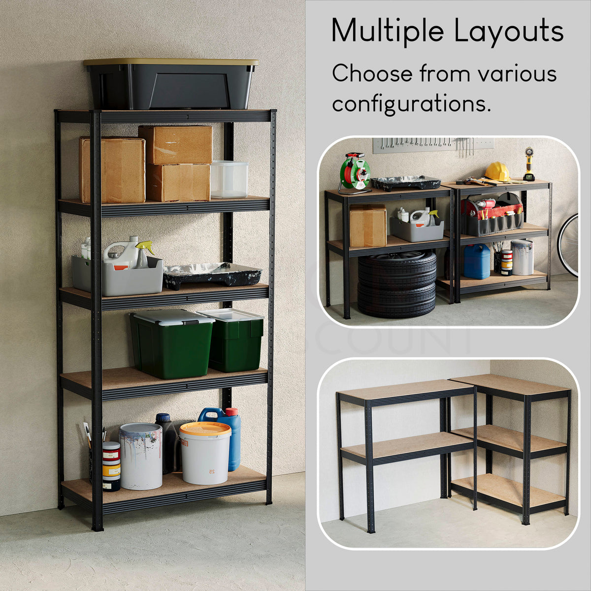 5-Tier Shelf, Large, Black