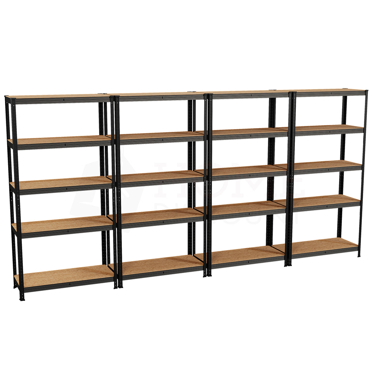 5-Tier Shelf, Large, Black - 4 Bay