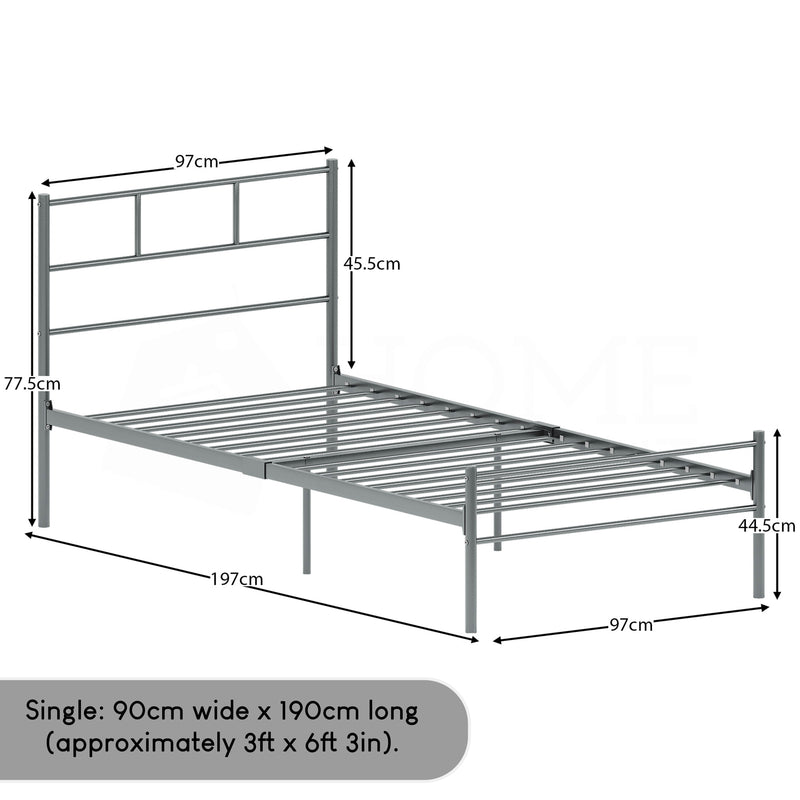 Dorset Single Bed, Silver