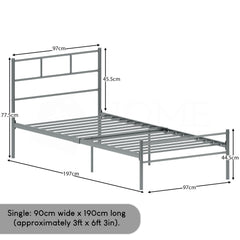 Dorset Single Bed, Silver