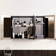 Tiano Mirrored Triple Cabinet - Stainless steel