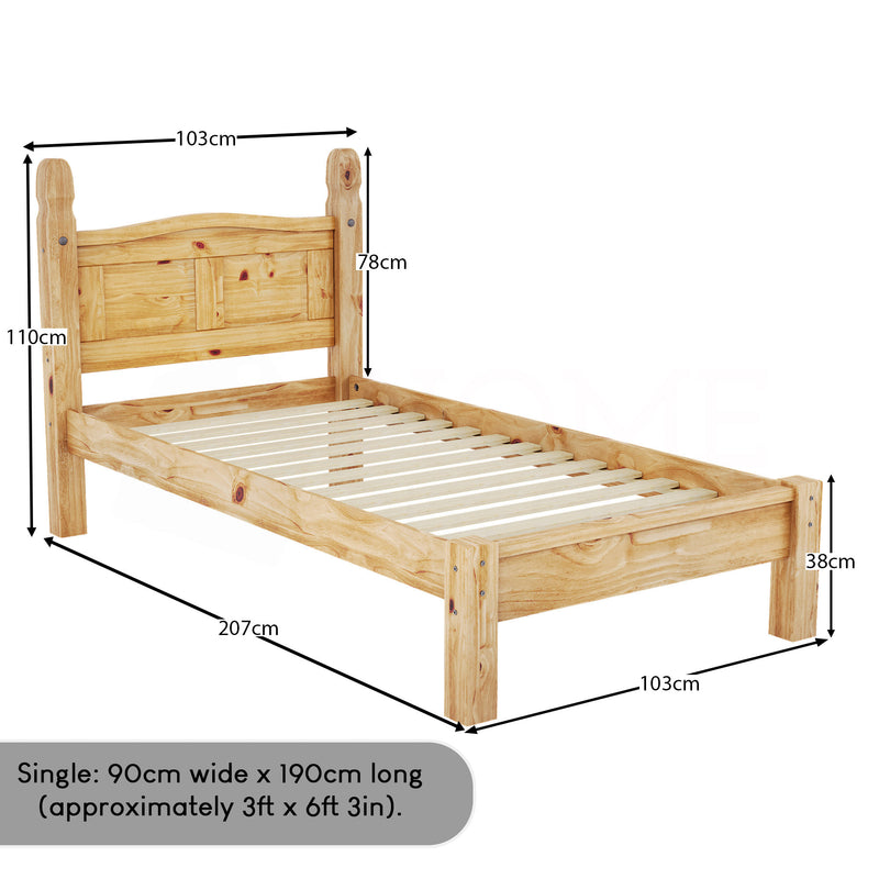 Corona Single Low Foot End Bed, Pine