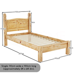 Corona Single Low Foot End Bed, Pine