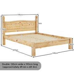 Corona Double Low Foot End Bed, Pine