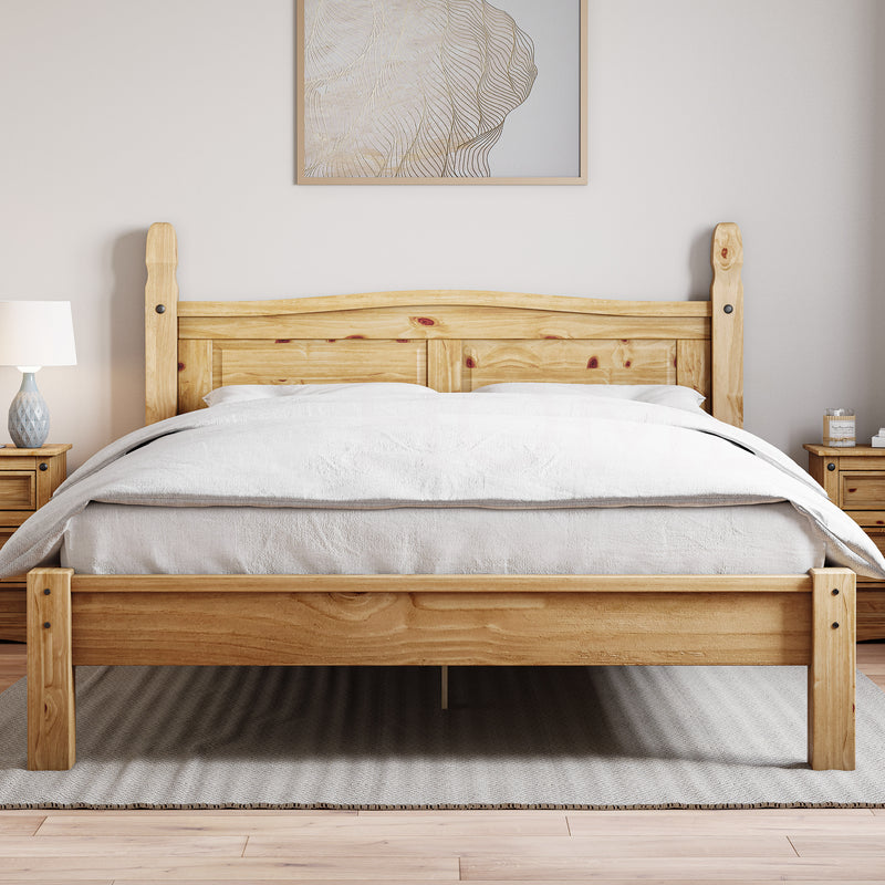Corona Double Low Foot End Bed, Pine