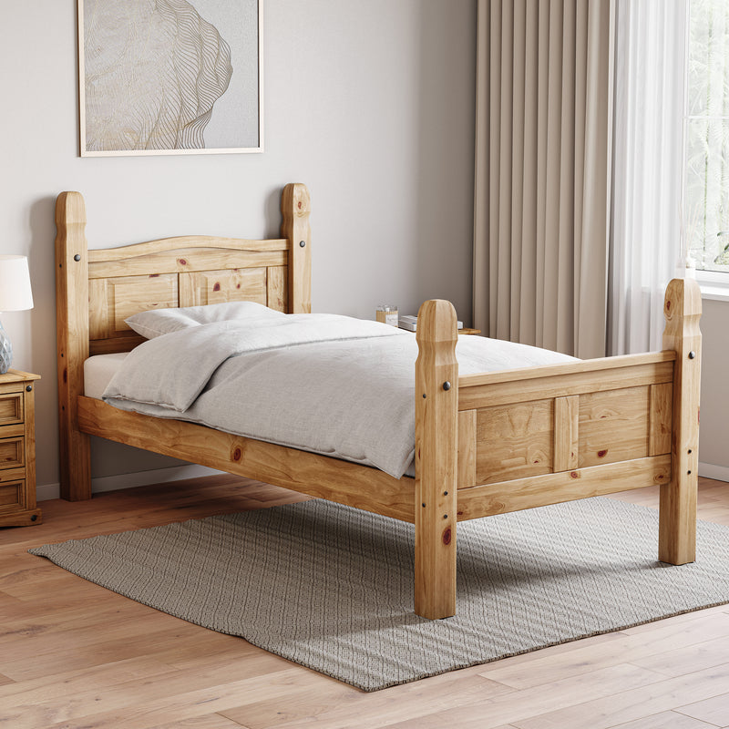 Corona Single High Foot End Bed, Pine