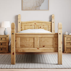 Corona Single High Foot End Bed, Pine
