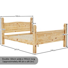 Corona Double High Foot End Bed, Pine