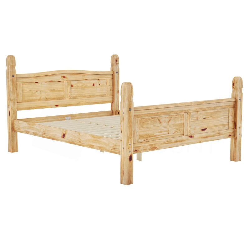 Corona King Size High Foot End Bed, Pine