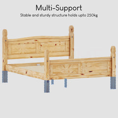 Corona King Size High Foot End Bed, Pine