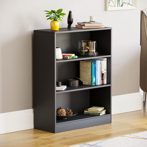 Cambridge 3-Tier Low Bookcase - Black