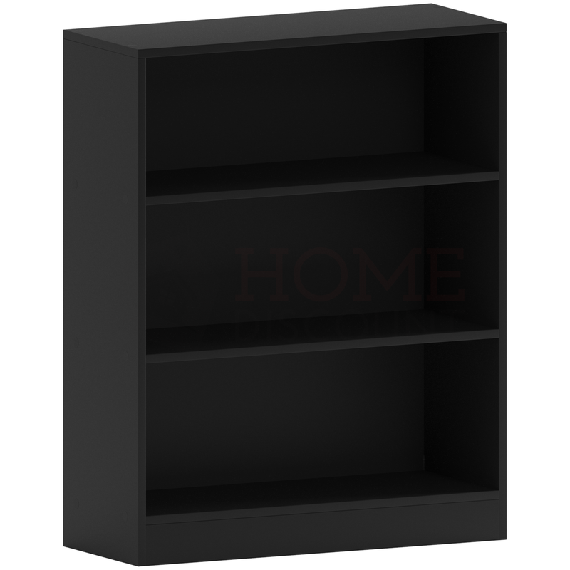 Black three shelf bookcase deals