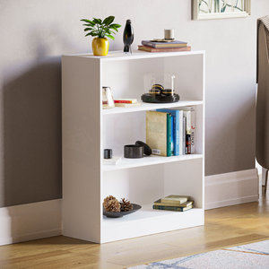 Cambridge 3-Tier Low Bookcase - White