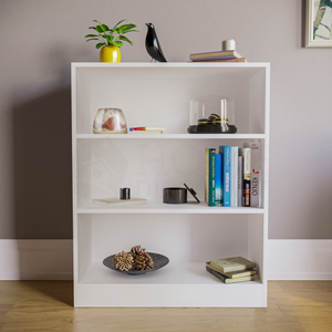 Cambridge 3-Tier Low Bookcase - White