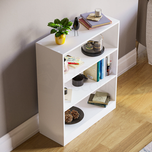 Cambridge 3-Tier Low Bookcase - White