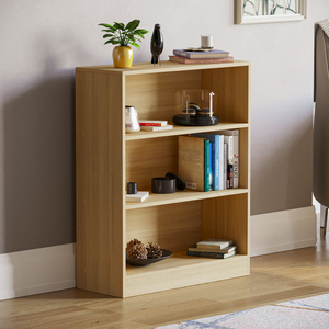 Cambridge 3-Tier Low Bookcase - Oak
