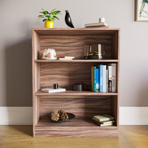 Cambridge 3-Tier Low Bookcase - Walnut