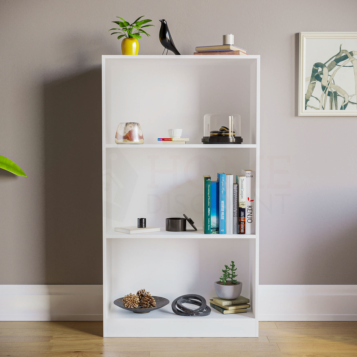 Cambridge 3-Tier Medium Bookcase - White