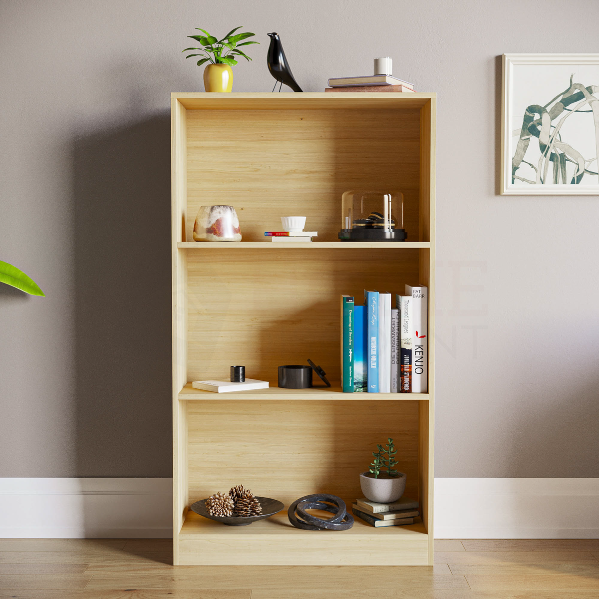 Cambridge 3-Tier Medium Bookcase - Oak