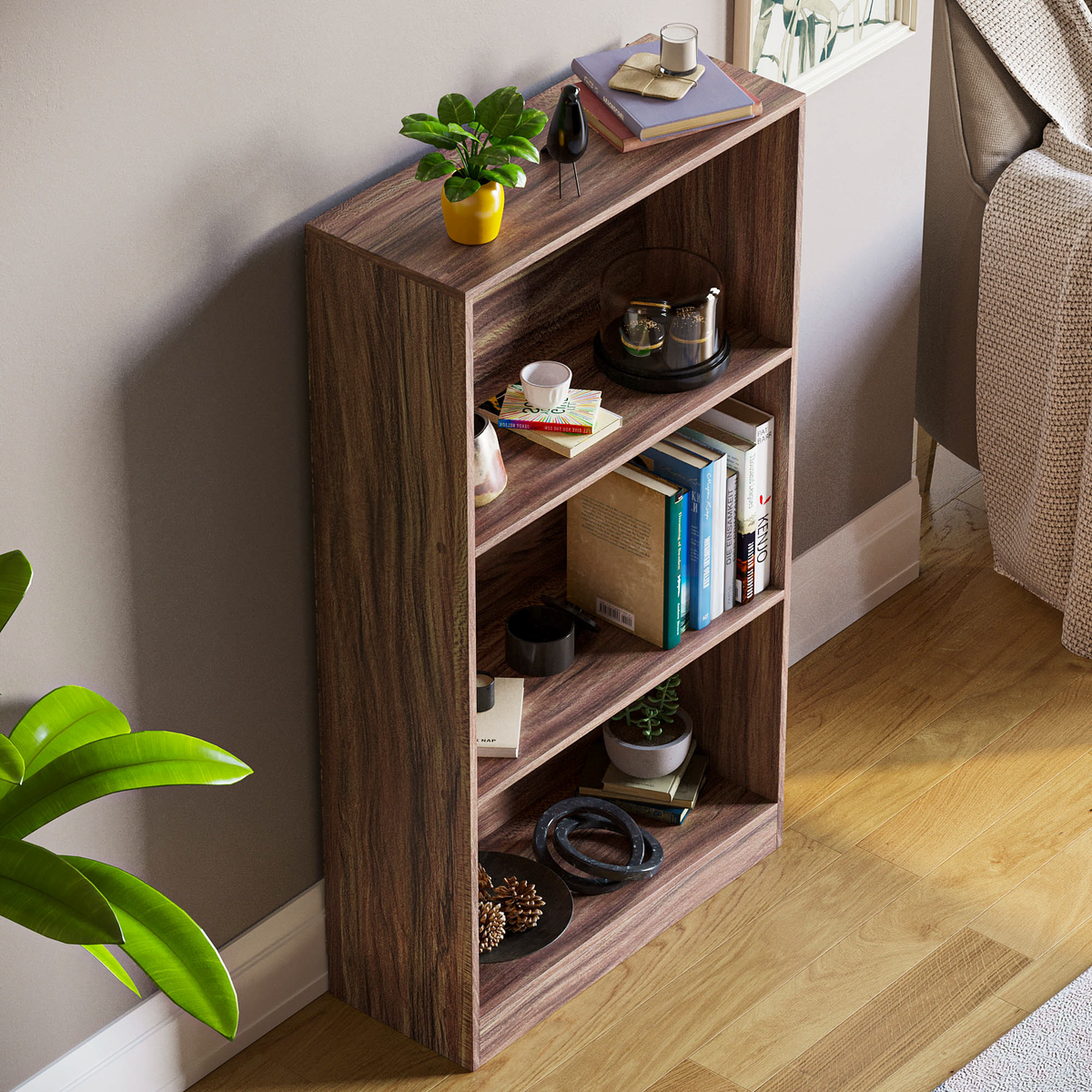 Cambridge 3-Tier Medium Bookcase - Walnut