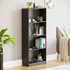 Cambridge 4-Tier Large Bookcase, Black