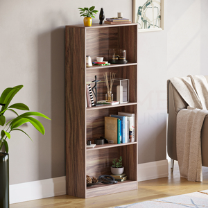 Cambridge 4-Tier Large Bookcase - Walnut