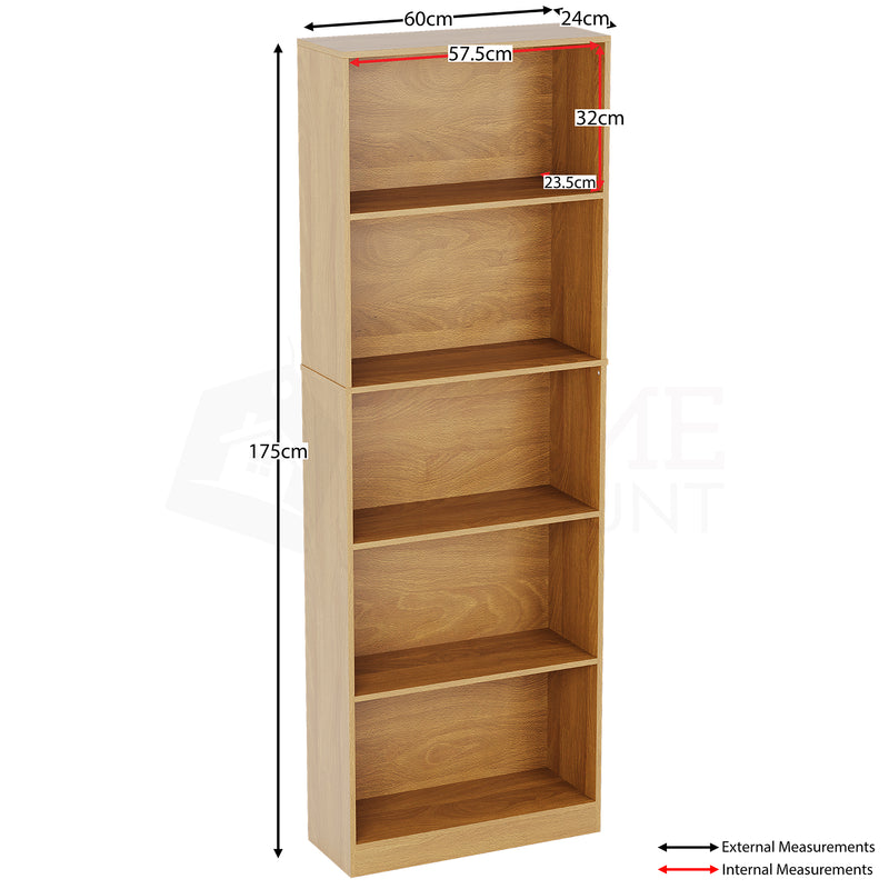 Cambridge 5-Tier Extra Large Bookcase - Oak