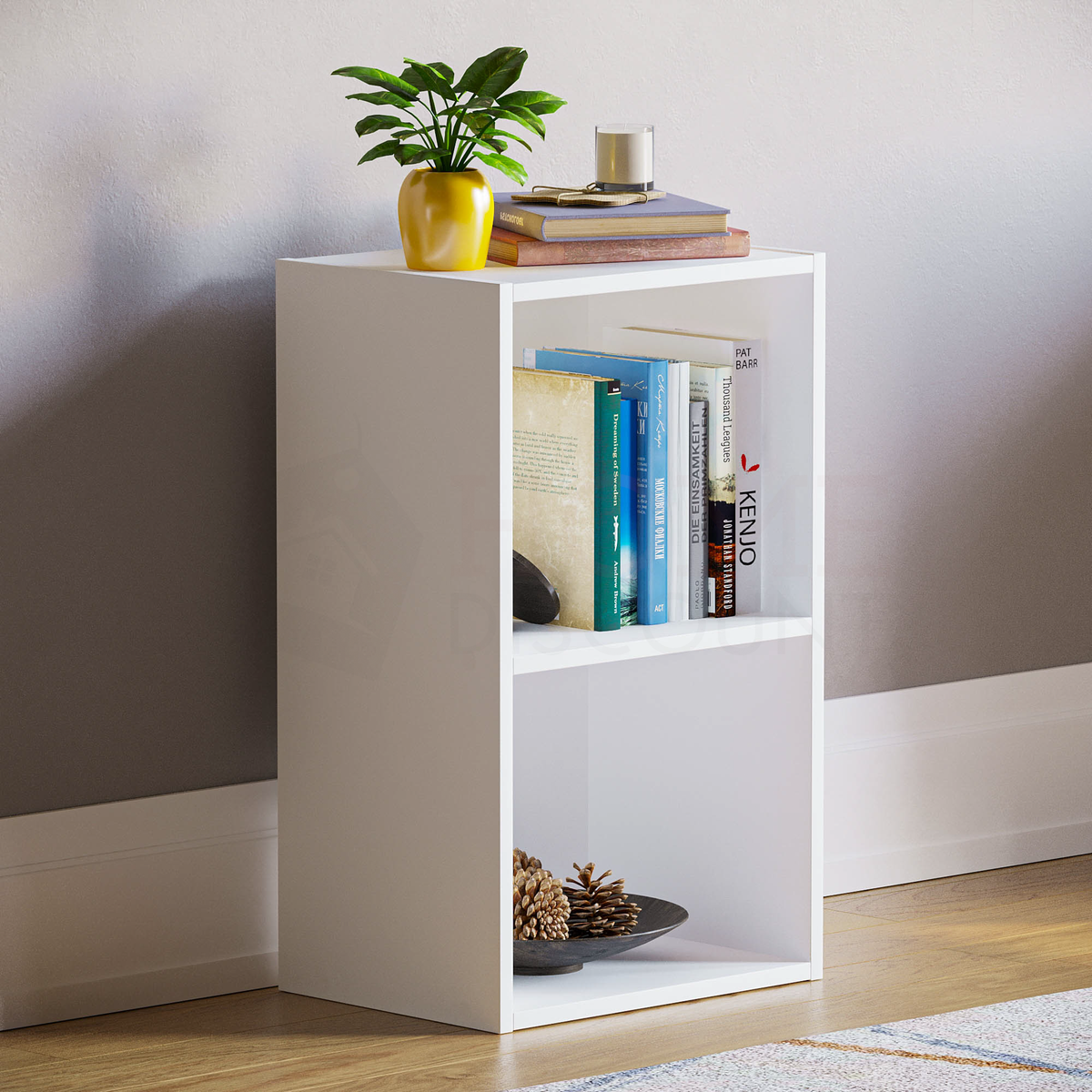 Oxford 2-Tier Cube Bookcase - White