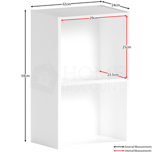 Oxford 2-Tier Cube Bookcase - White