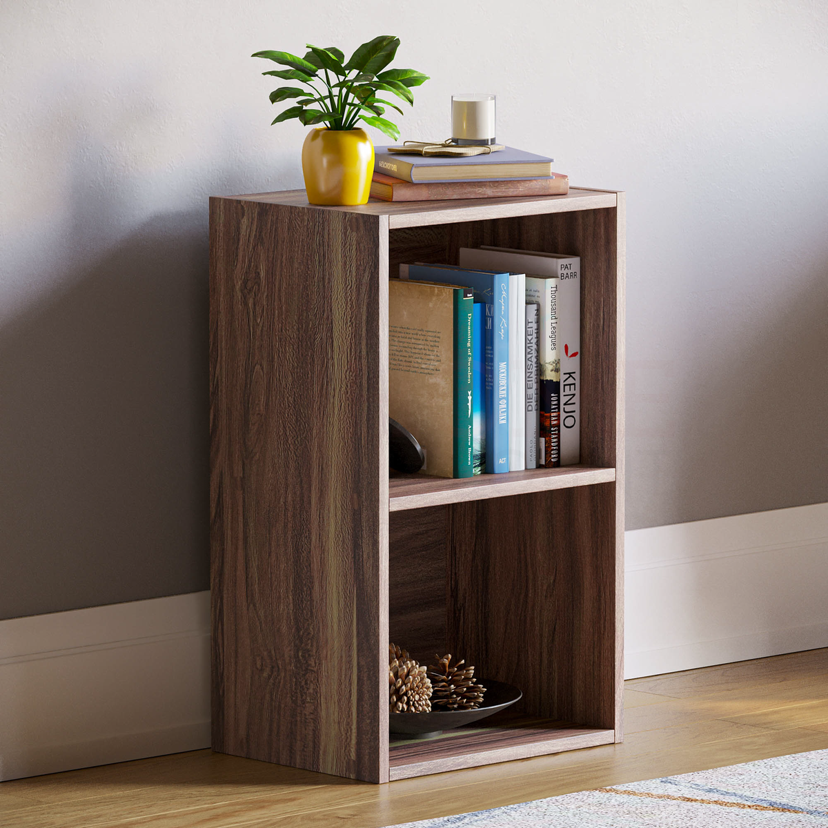 Oxford 2-Tier Cube Bookcase - Walnut