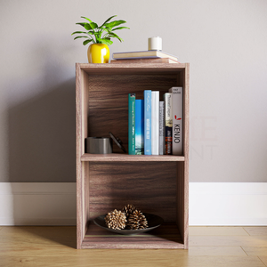 Oxford 2-Tier Cube Bookcase - Walnut