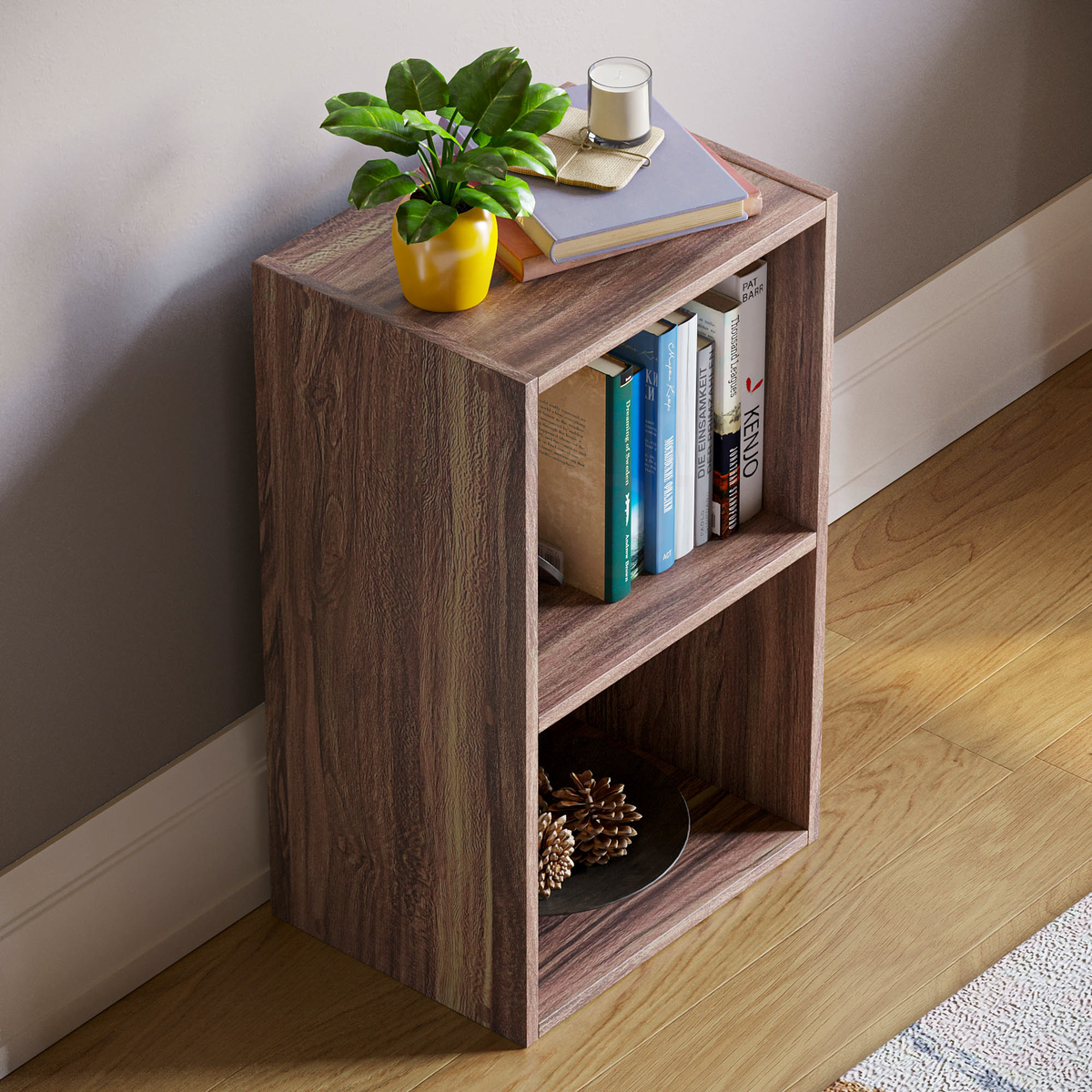 Oxford 2-Tier Cube Bookcase - Walnut