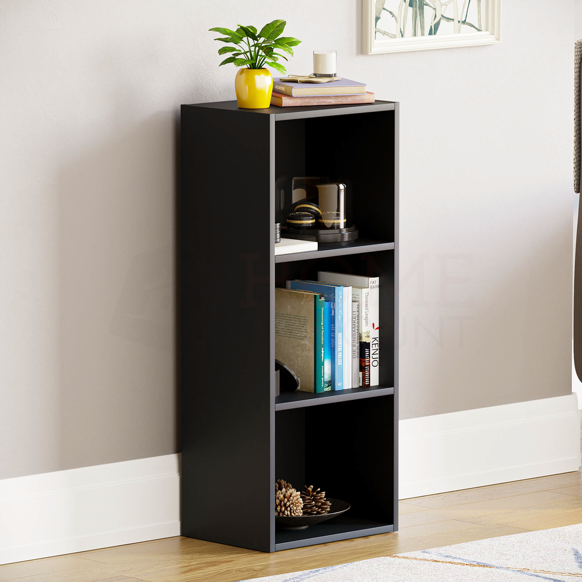 Oxford 3-Tier Cube Bookcase - Black