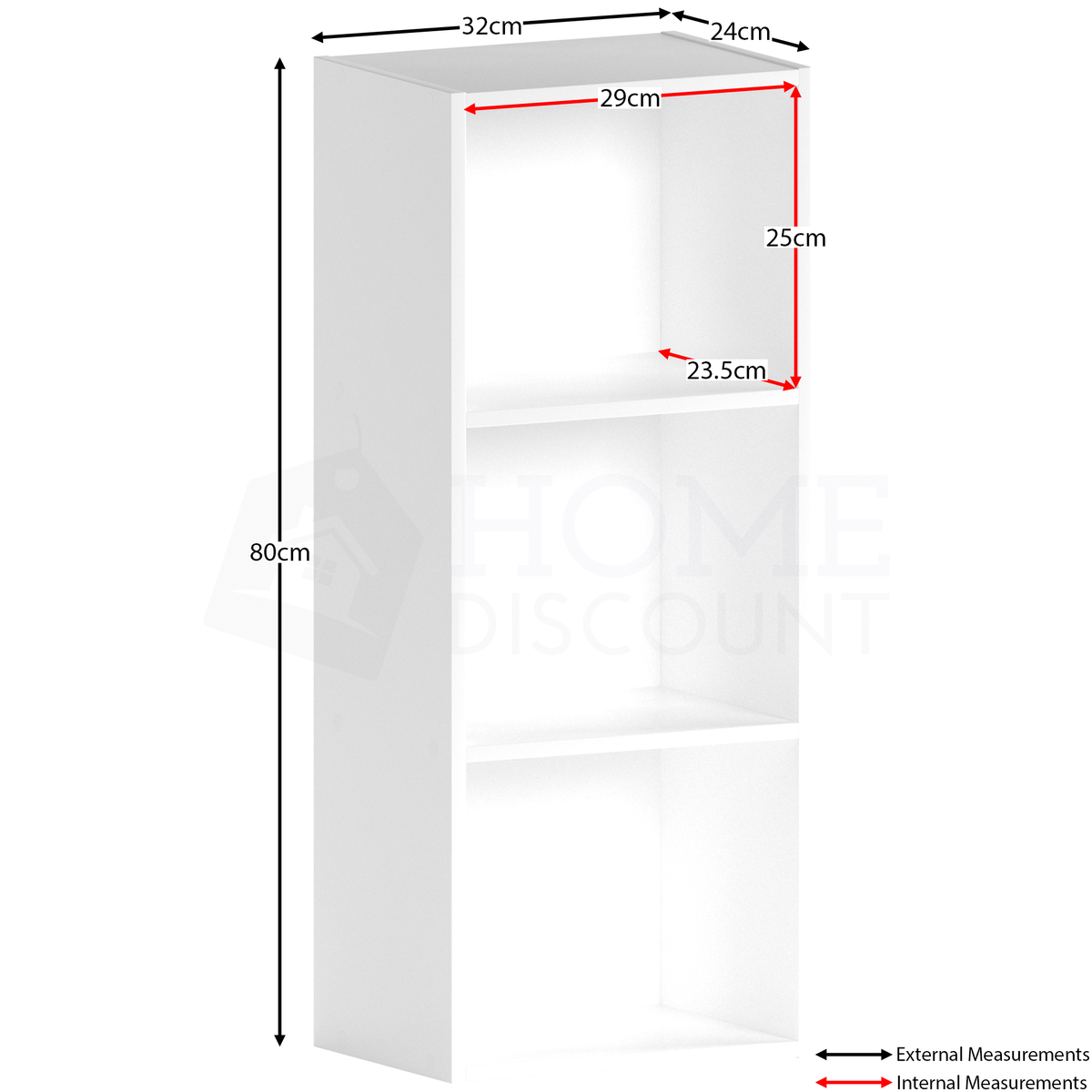 Oxford 3-Tier Cube Bookcase - White