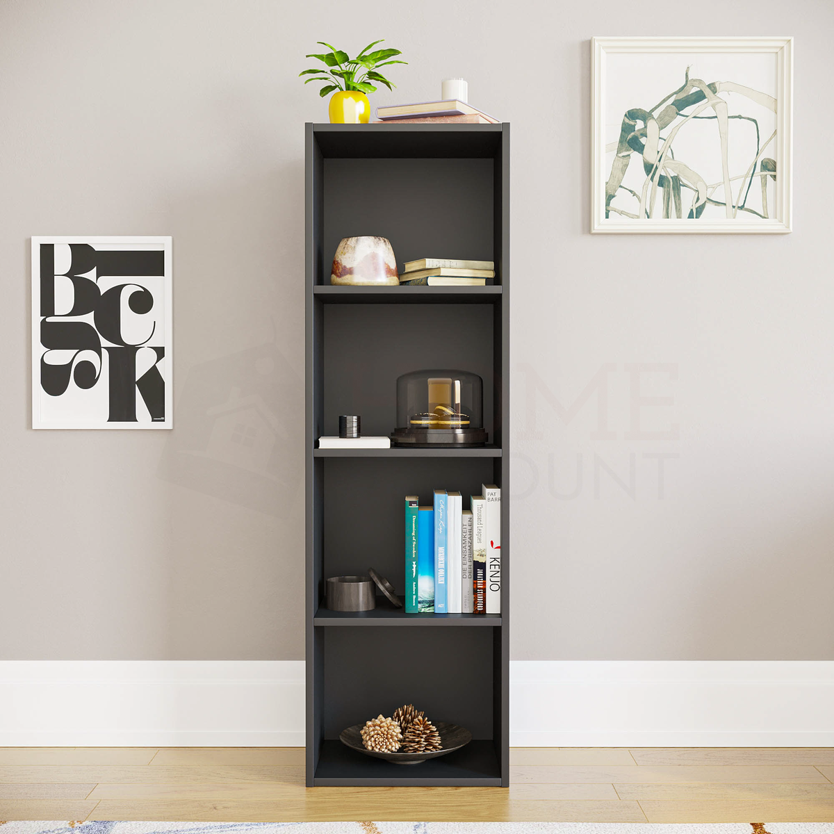 Oxford 4-Tier Cube Bookcase - Black