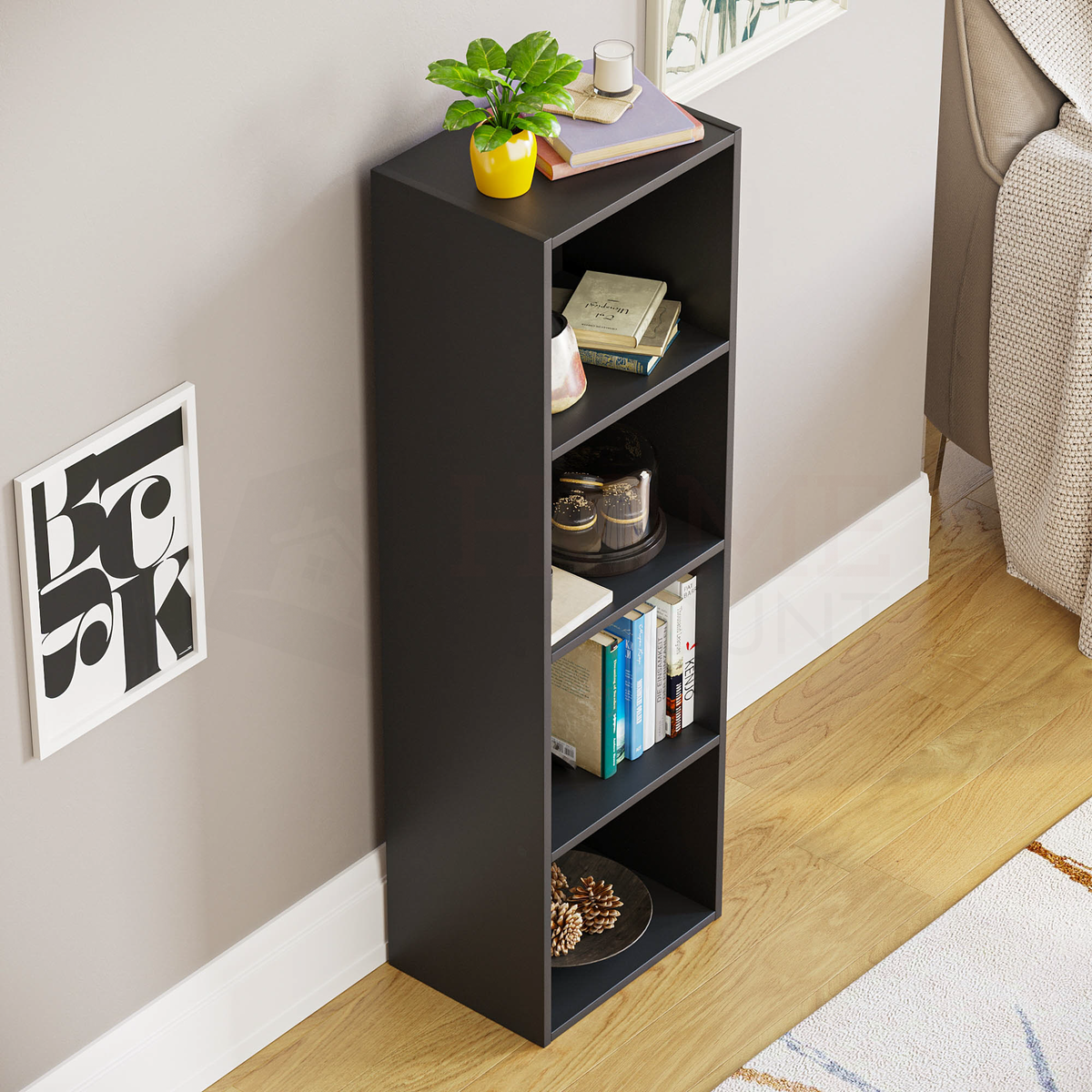 Oxford 4-Tier Cube Bookcase - Black