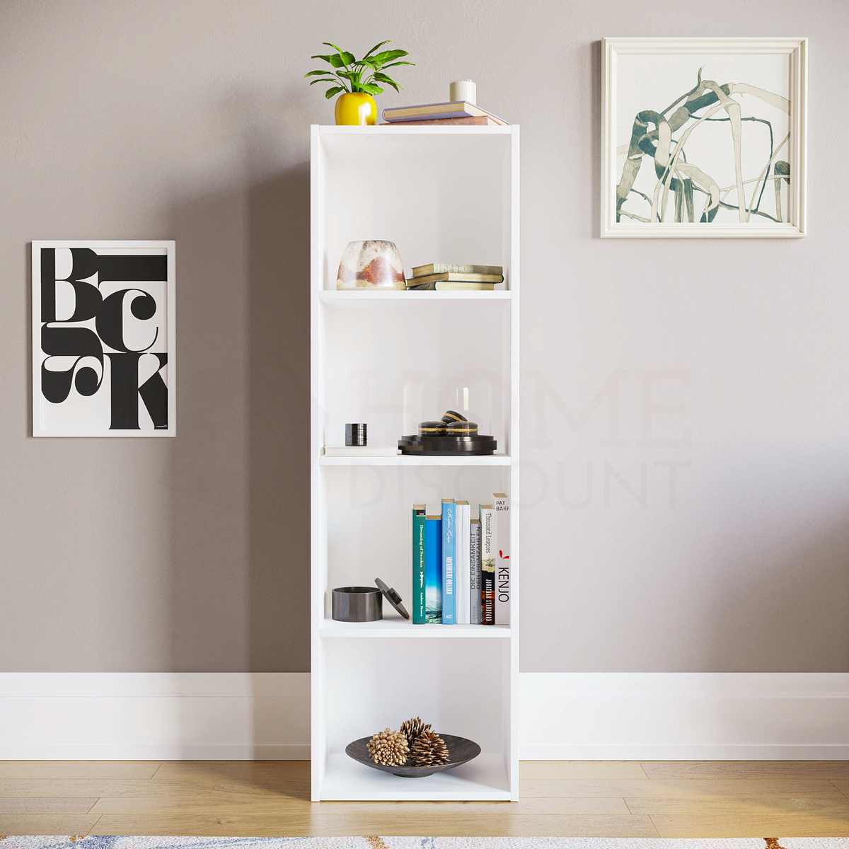 Oxford 4-Tier Cube Bookcase - White