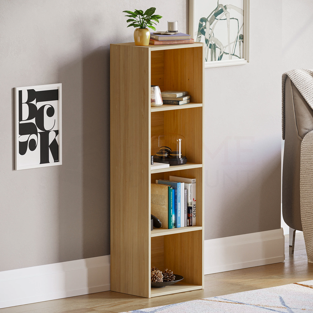 Oxford 4-Tier Cube Bookcase - Oak