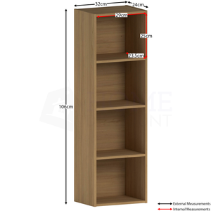 Oxford 4-Tier Cube Bookcase - Oak