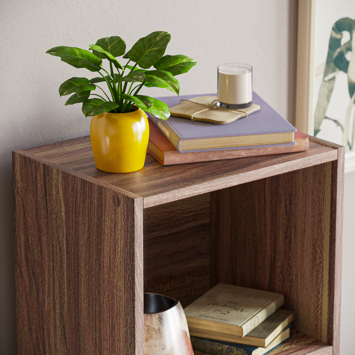 Oxford 4-Tier Cube Bookcase - Walnut