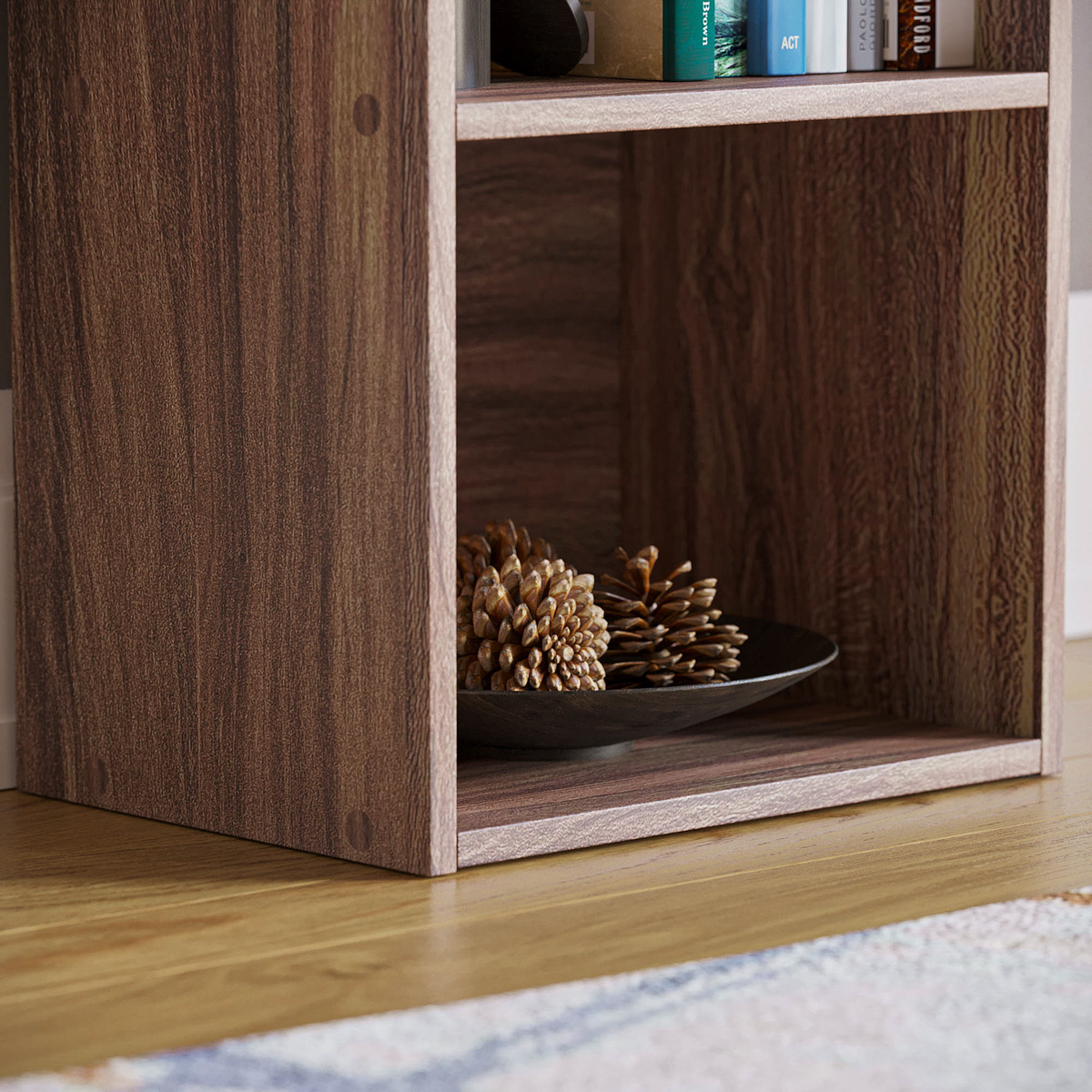 Oxford 4-Tier Cube Bookcase - Walnut