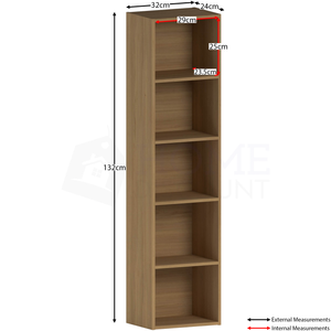 Oxford 5-Tier Cube Bookcase - Oak