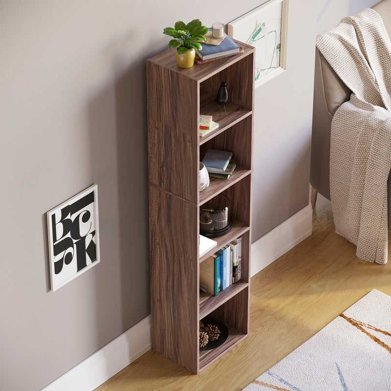 Oxford 5-Tier Cube Bookcase - Walnut