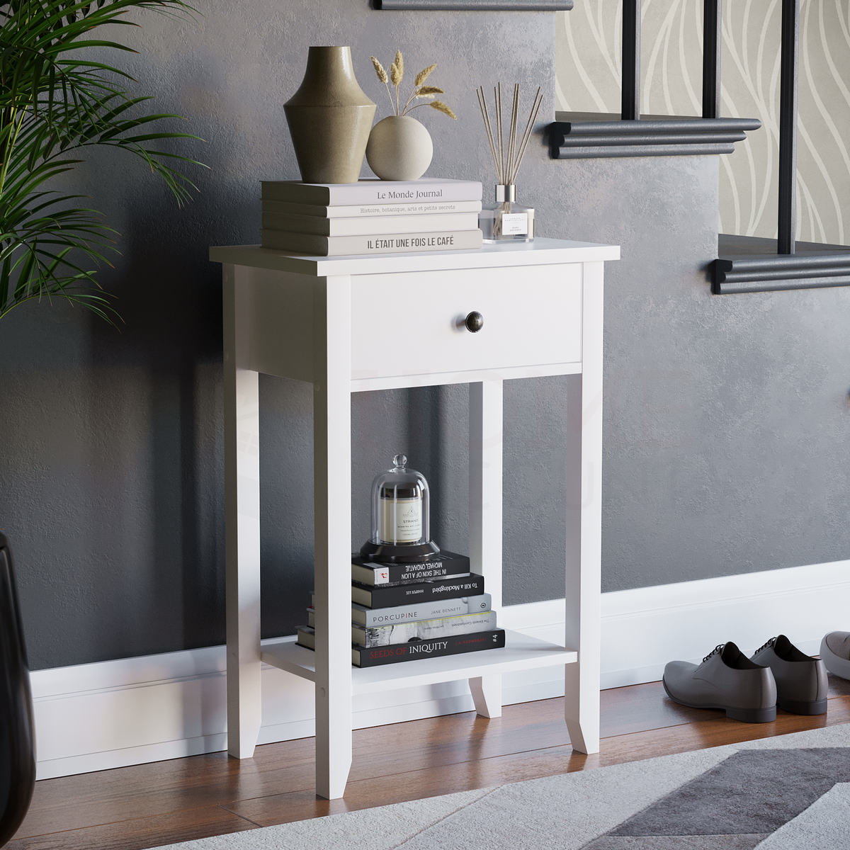Windsor 1-Drawer Console Table - White