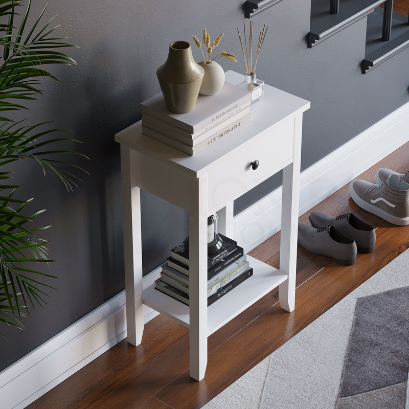Windsor 1 Drawer Console Table, White