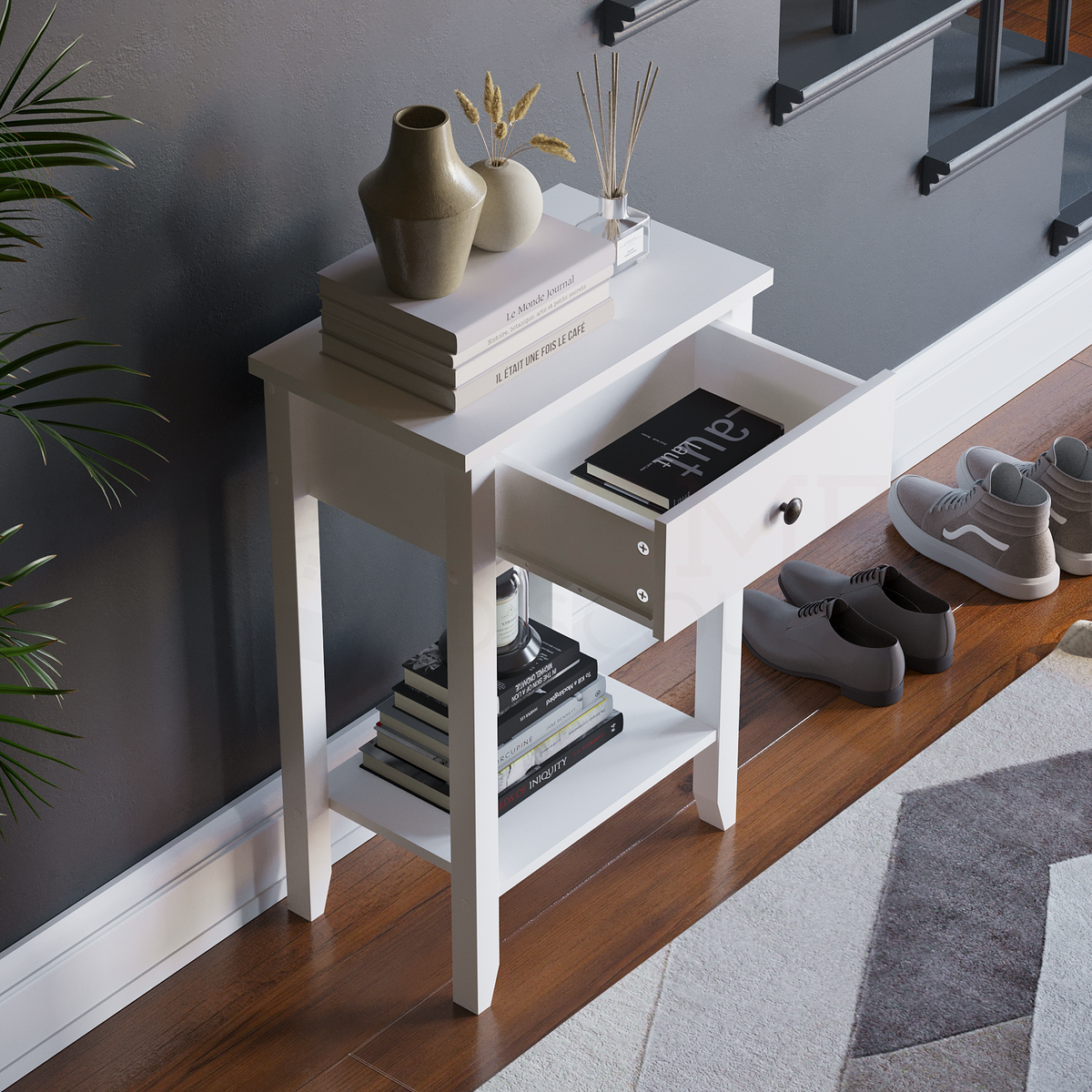 Windsor 1-Drawer Console Table - White