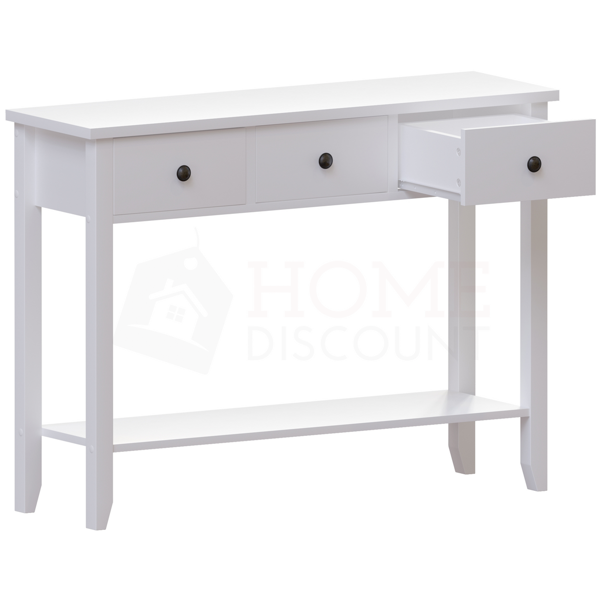 Windsor 3-Drawer Console Table - White